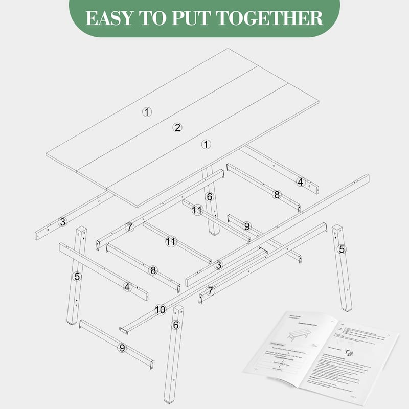 Extra Long Dining Table and Office Desk, Industrial Modern Study Table
