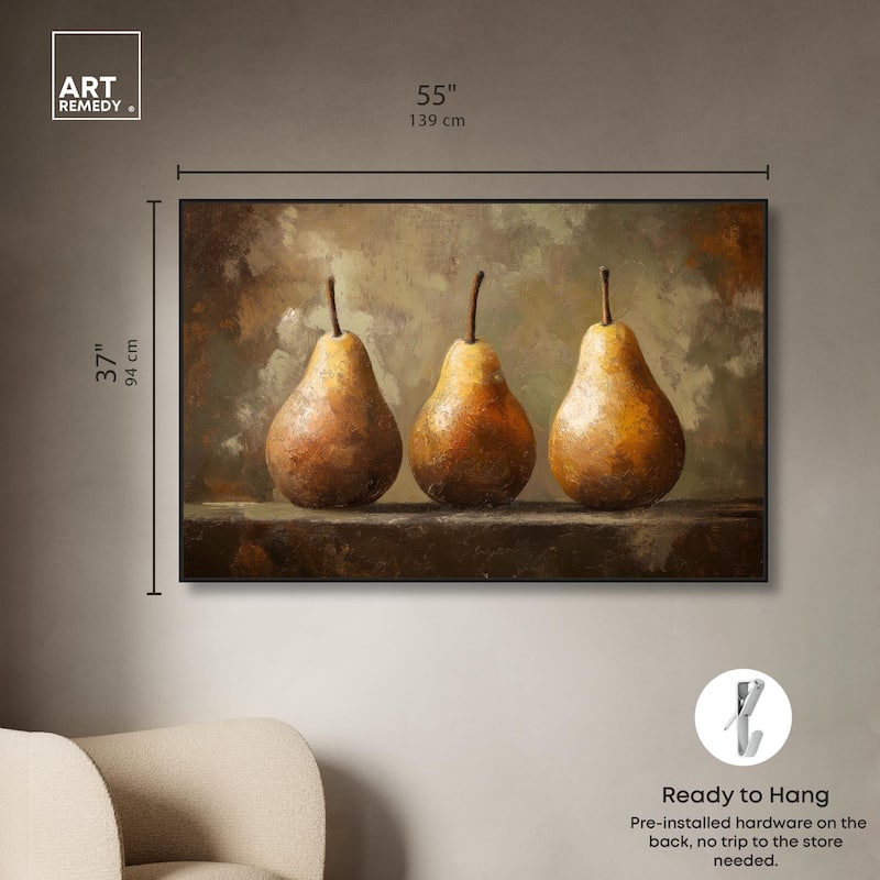 Pear Trio Canvas by Art Remedy