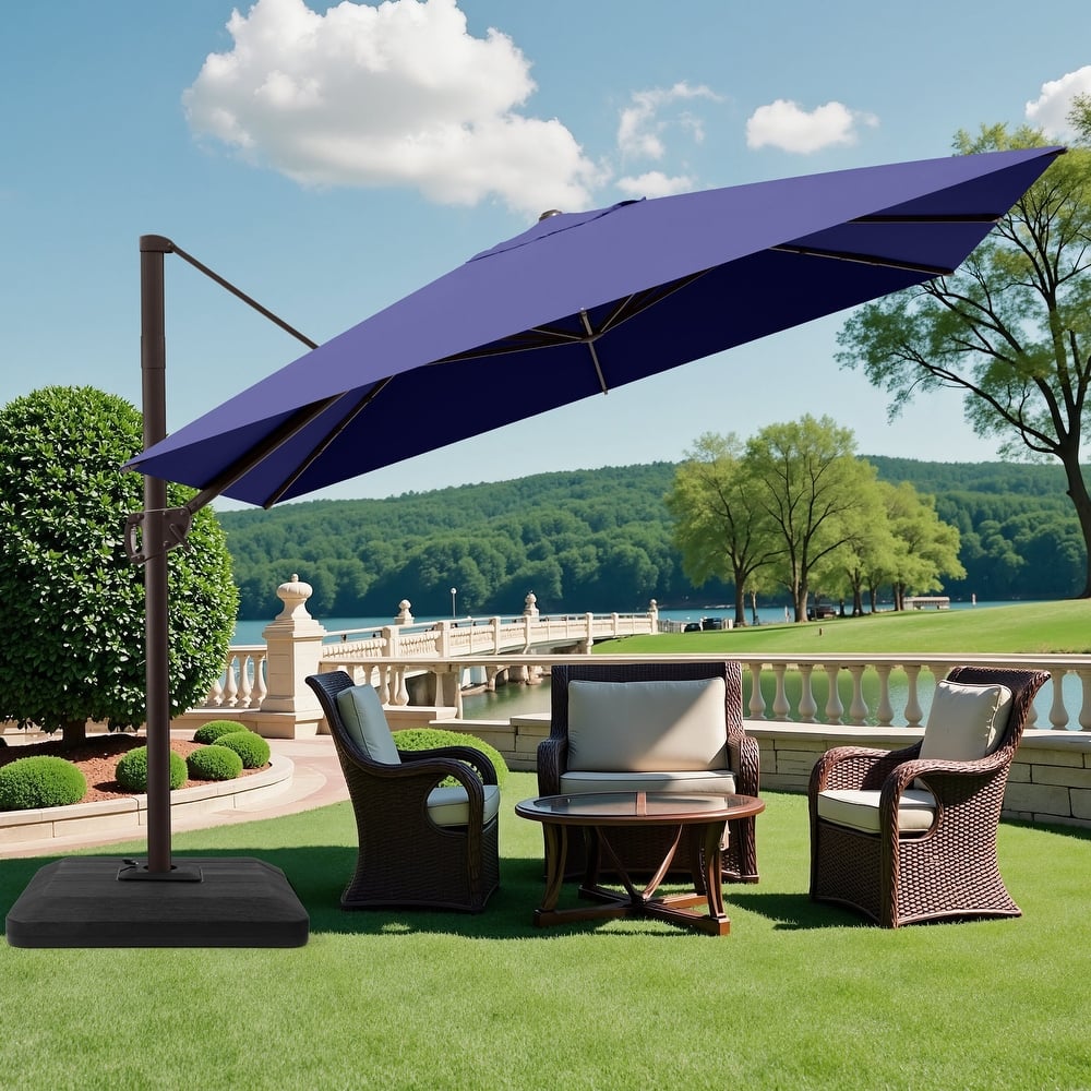 Pellebant 9 FT x 11 FT Outdoor Cantilever-Offset Umbrella with Premium Base Stand