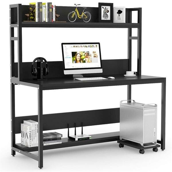 55 Inches Large Computer Desk With Hutch Overstock 31311778