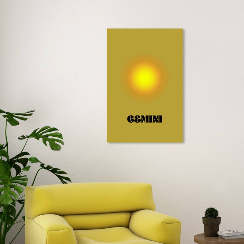 Wynwood Studio Canvas Spiritual and Religious Aura Gemini Yellow and Modern & Contemporary Wall Art Canvas Print - 30 x 20
