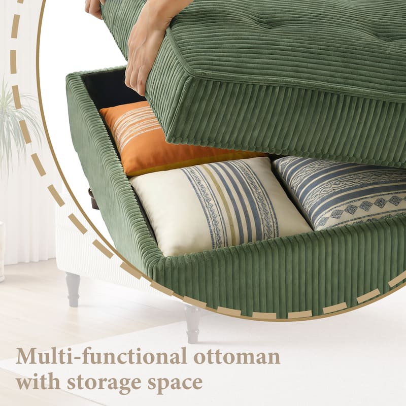 Madison Oversized Upholstered Corduroy Modular Sectional Sofa