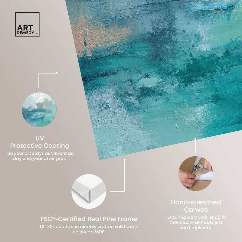 Green Blue II Canvas by Art Remedy, Gallery Wrapped