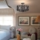 preview thumbnail 3 of 16, Theofy 18 Inch Glam-Modern Drum Shade Semi Flush Mount 3-Light