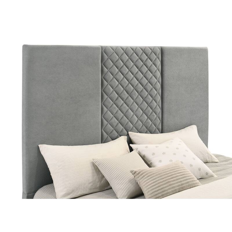 Tara 61-inch Upholstered Panel TV Bed Grey