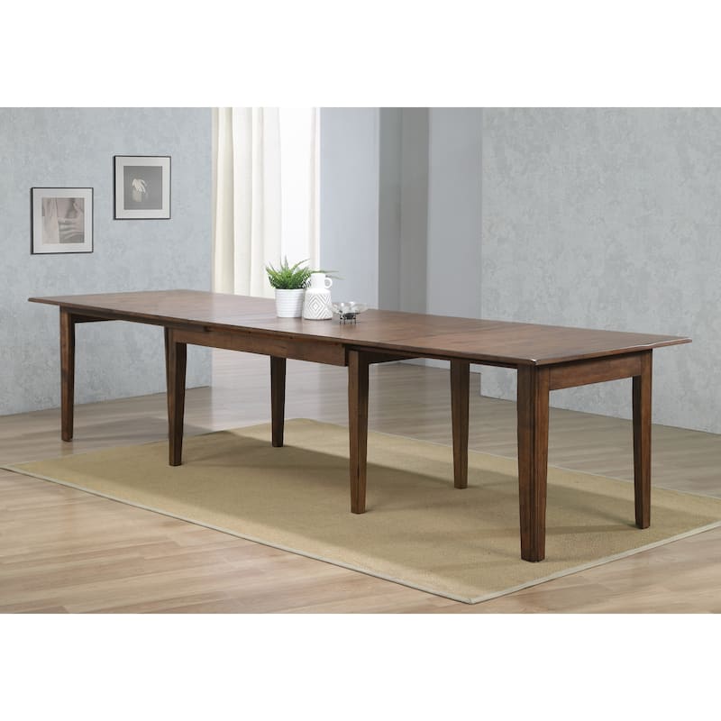 Extendable Dining Table - Seats 12, Rectangular Table, Large Dining Room, Amish Brown Finish - 134