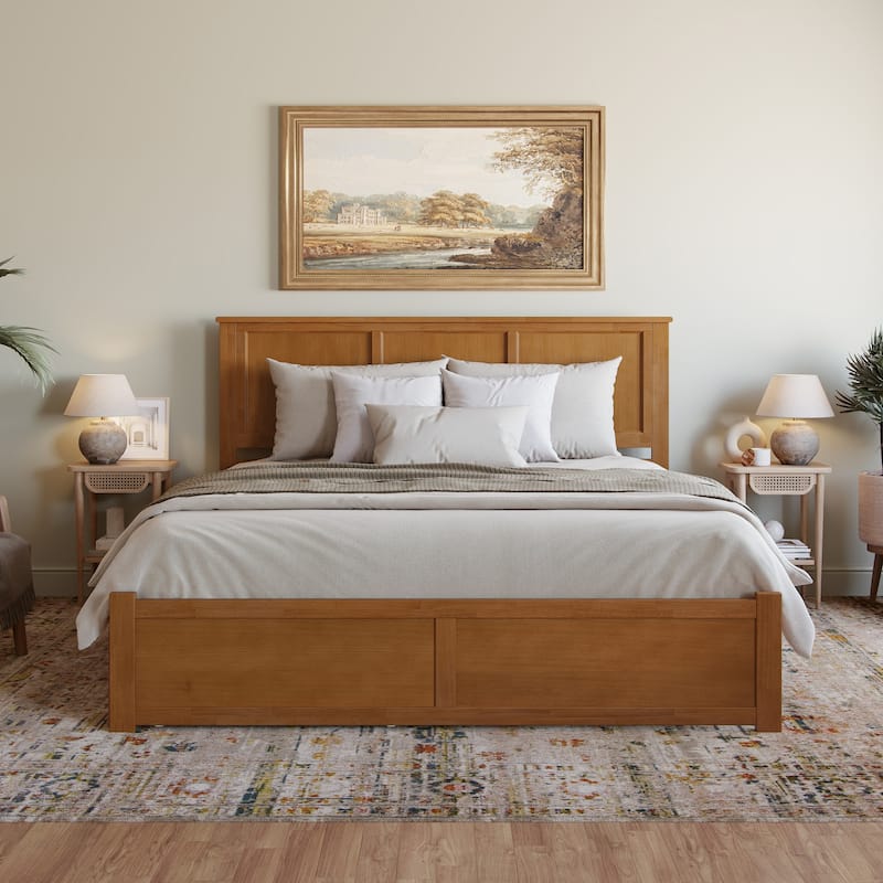 AFI Madison Platform Bed with Footboard & Twin XL Trundle