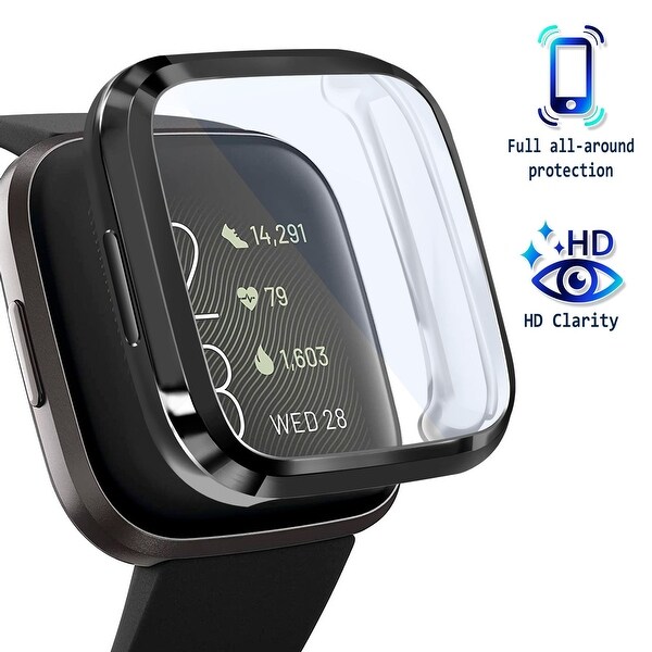 Full Clear TPU Soft Case+Tempered Screen Protector For Fitbit Versa Smartwatch 