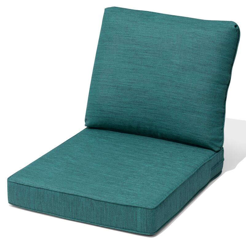 27.6 in W * 24.4 in D Outdoor Patio Deep Seat Cushion Chair Set - MALACHITE - 1PC