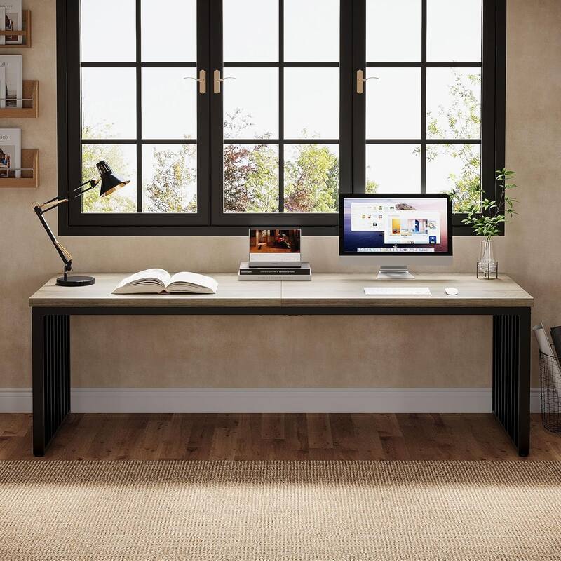 78.74" Extra Long Computer Desk, Double 2-Person Desk, Workstation Writing Study Table for Home Office