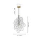 preview thumbnail 8 of 7, 1-Light Modern Chandelier Cluster Clear Swirled Glass Globe Bubble Light with 1 Bulb Included