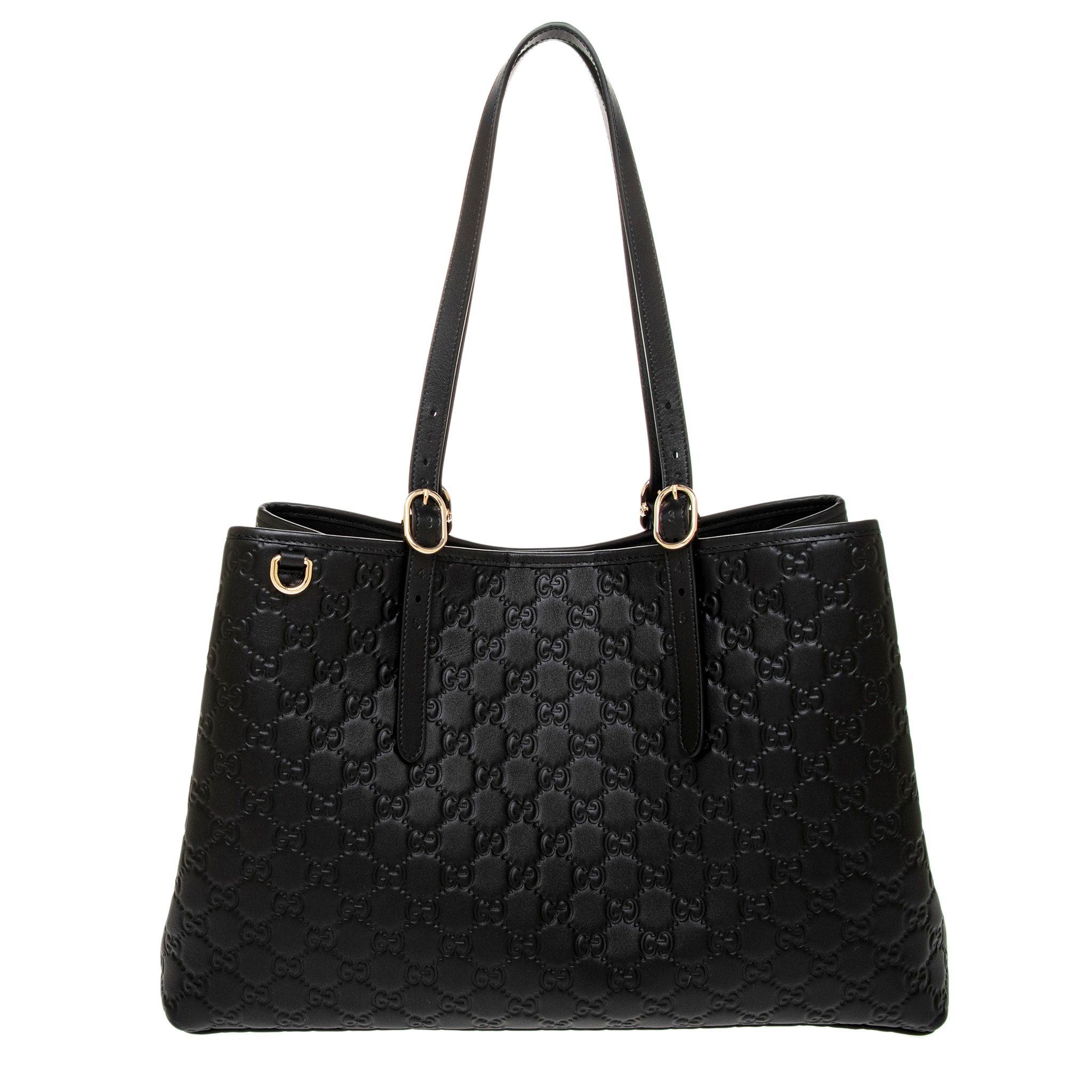 GUCCI Supreme Black トートバッグ Pre-Owned GUCCI Gucci GG Supreme Tote Bag 495559 PVC Leather