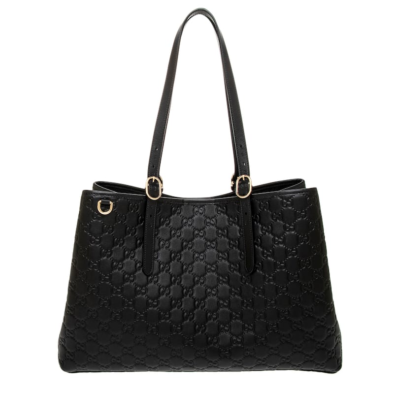 Gucci GG Emblem Large Tote Bag - Black