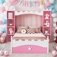 preview thumbnail 1 of 19, Wooden Twin Size Platform Bed with Storage Shelf