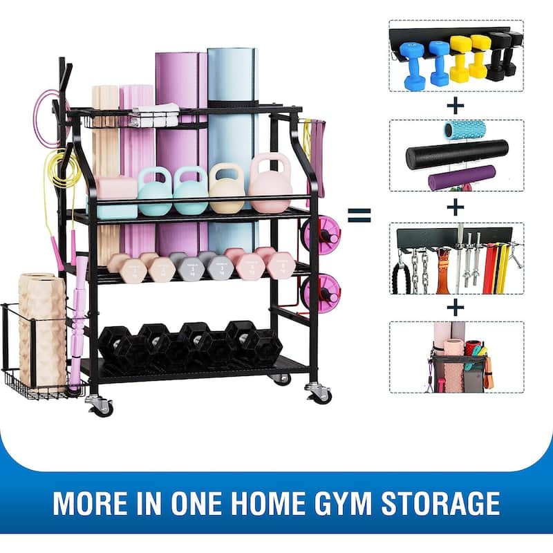 Sttoraboks Weight Rack for Dumbbells, Dumbell Rack, Weight Stand, Home Gym Storage Rack for Kettlebells, Yoga Mat
