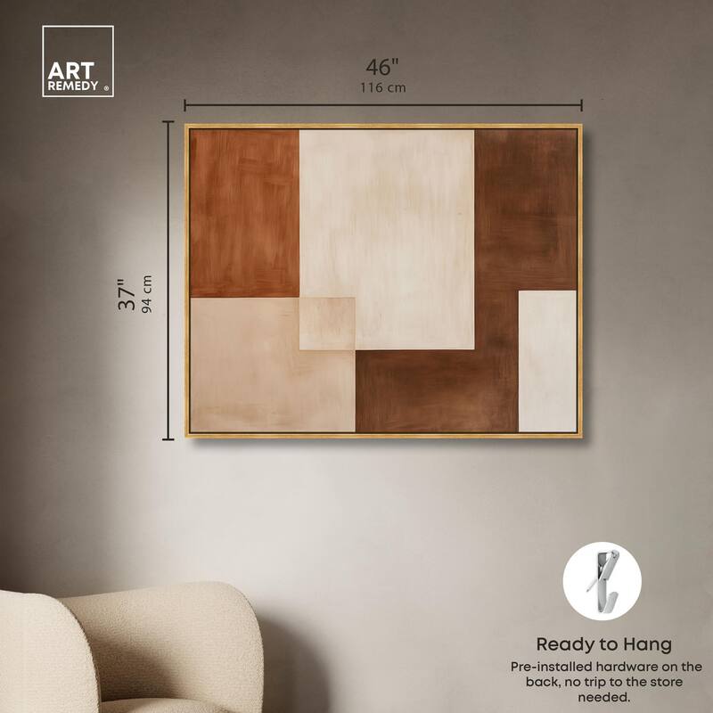 Cream and Brown Panels IV Canvas by Art Remedy