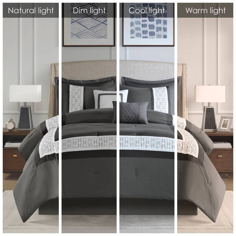 510 Design Kingwood Navy/ White 8 Piece Embroidered Comforter Set