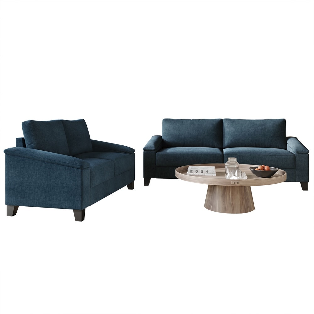 CraftPorch Simple Linen Upholstered 2-Piece Living Room Set