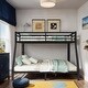 preview thumbnail 2 of 9, Metal Queen over King Bunk Bed, Space-Saving, Black