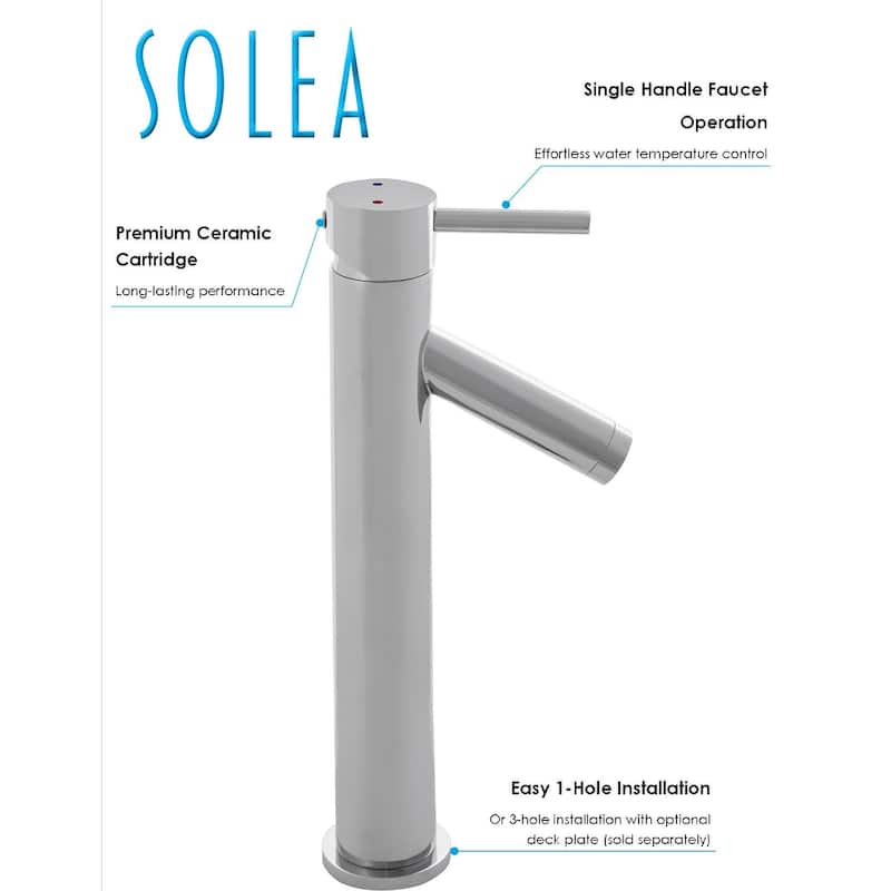 SAFAVIEH Solea Christiana Stainless Steel Single Lever Bathroom Faucet - 2.1" x 5.1" x 12.1" - 2Wx5Dx12H