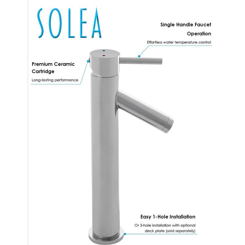 SAFAVIEH Solea Elation Stainless Steel Single Lever Bathroom Faucet - 2.1" x 5.1" x 12.1"