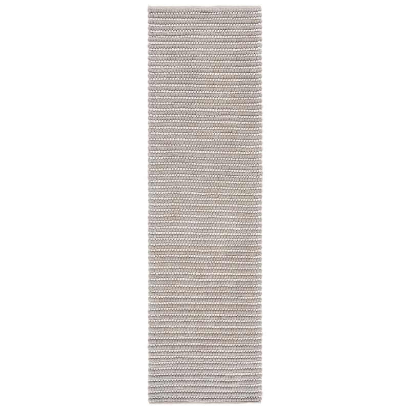 SAFAVIEH Handmade Natura Klodjana Wool Rug - 2'3" x 8' Runner - Grey/Ivory