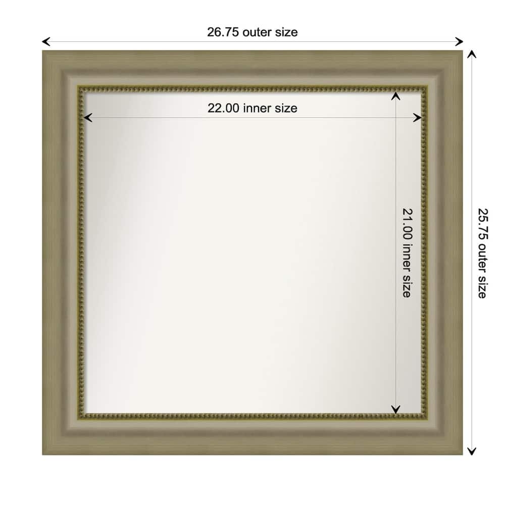 Vegas Silver Framed Non-Beveled Custom Wall Mirror, Bathroom Vanity Mirror
