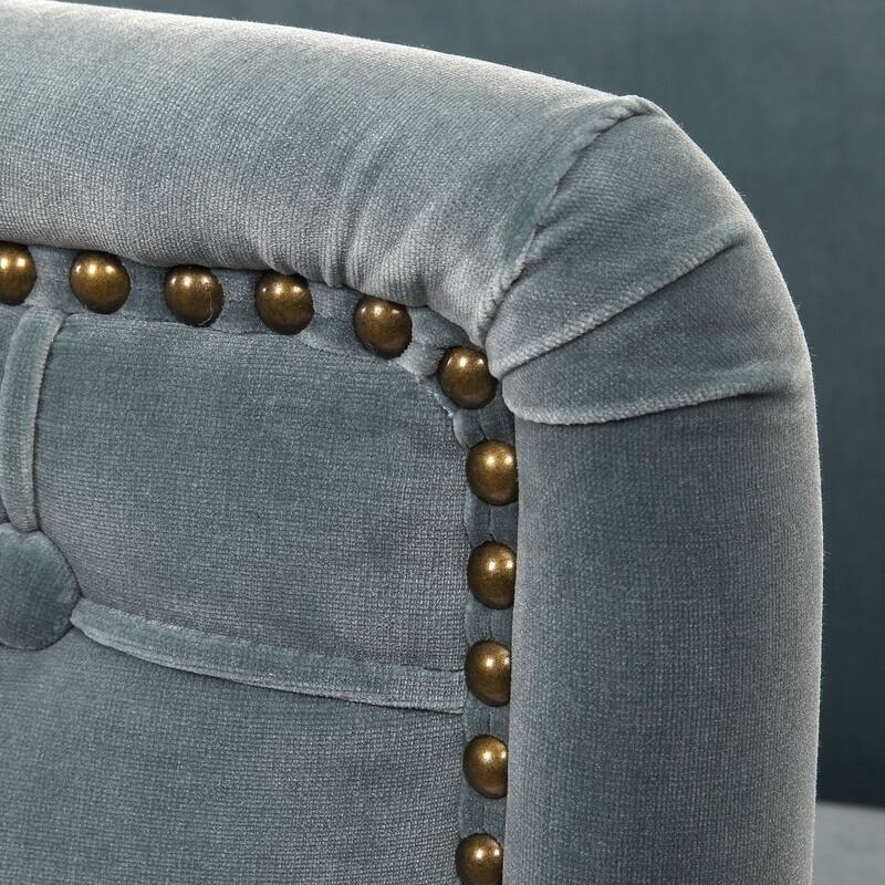 Uttermost Haider 27-3/4" Wide Iron and Fabric Armless Accent Chair - Dusty Cornflower