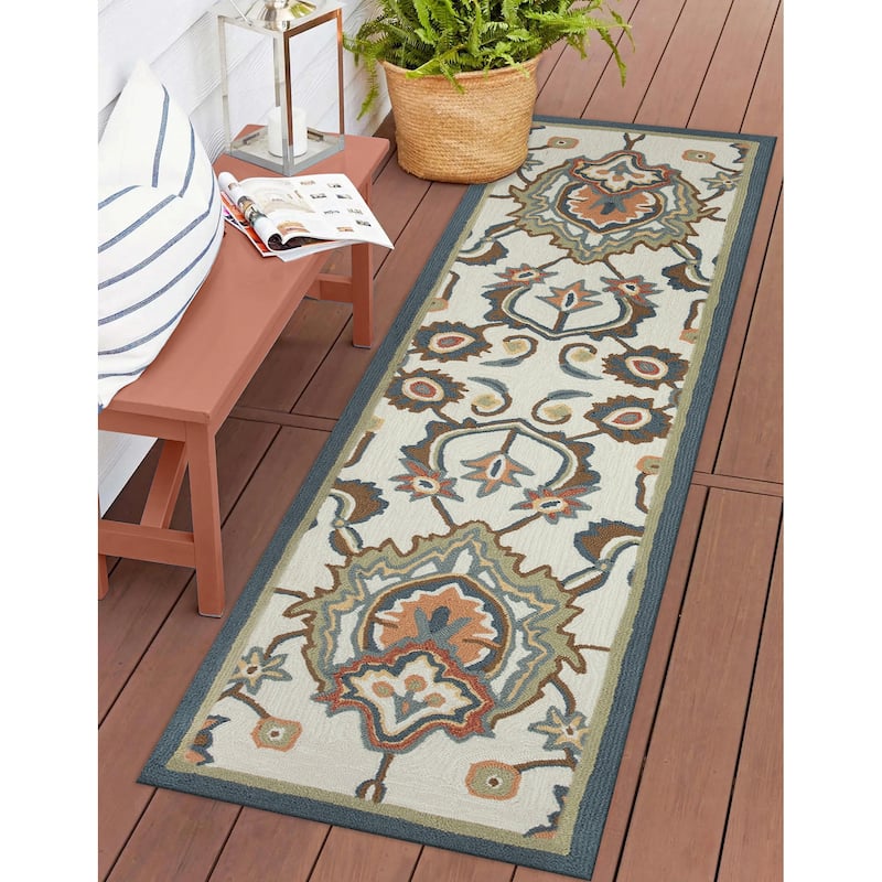Liora Manne Capri Petra Indoor/Outdoor Area Rug Ivory - 2' x 8' - Ivory