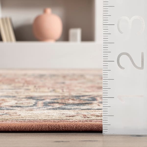Nuloom Jessa SpinClean Faded Medallion Machine Washable Area Rug