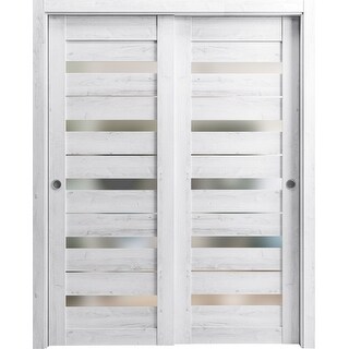 Sliding Closet Bypass Doors 36 x 80 inches | Quadro 4445 Nordic White ...
