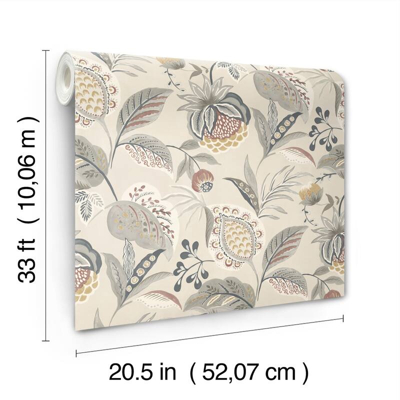 Chesapeake Bohemian Grey Jacobean Wallpaper