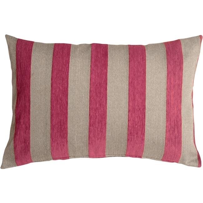 Brackendale Stripes Rectangular 16x24 Throw Pillow with Polyfill Insert, Pink