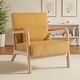 preview thumbnail 38 of 161, 25" W Mid Century Upholstered Wood Accent Chair with Pillow Natural Wood - Orange