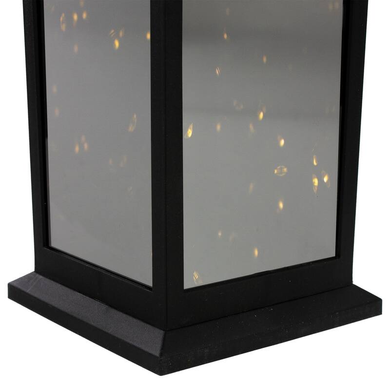 LED Lighted Flickering Candle Lantern - 12" - Black - Warm White Light