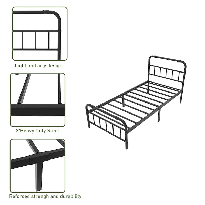 Heavy Duty Metal Platform Steel Slat Mattress Foundation