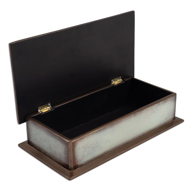 Novica Handmade Ocean Harmony In White Reverse-Painted Glass Decorative Box