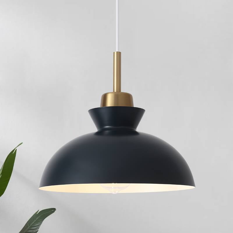 1-Light Hanging Ceiling Pendant Light Chandelier Light Fixture with Metal Shade for Kitchen Island