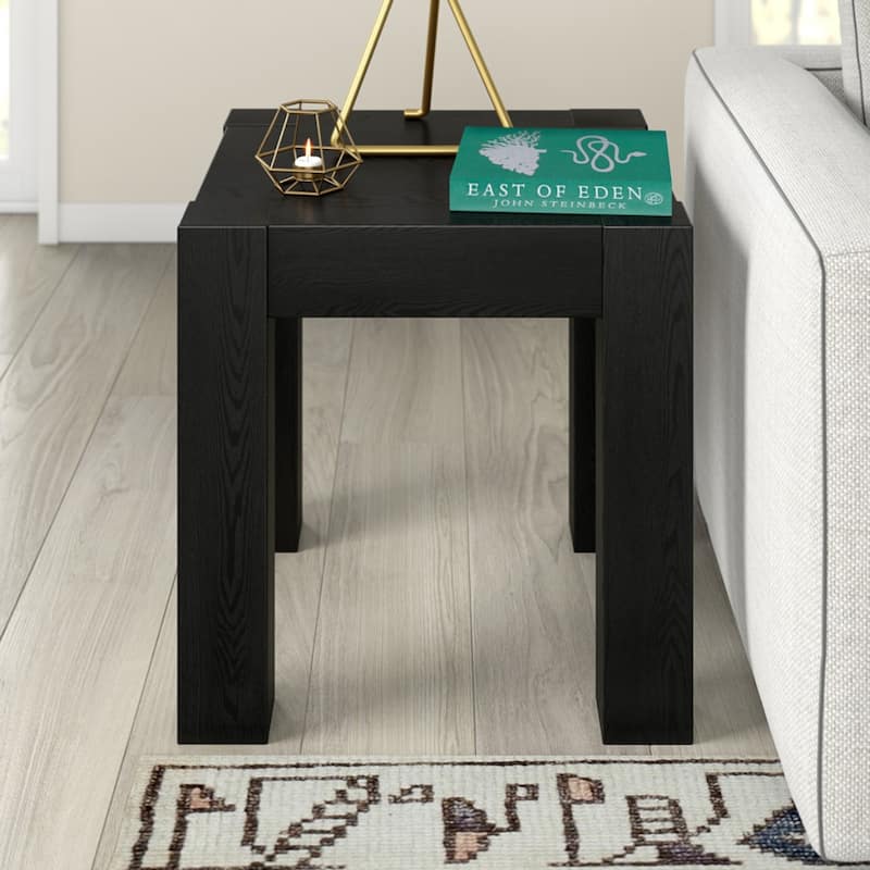 Wood Square End Table with 4 Legs 22 Inches MDF Wood - 22” x 22” x 22” (D x W x H)