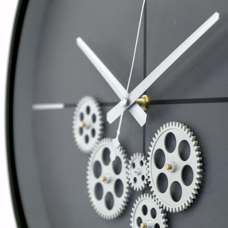 Modern Minimalist 18"D Dark Green Clock with Open Moving Gears