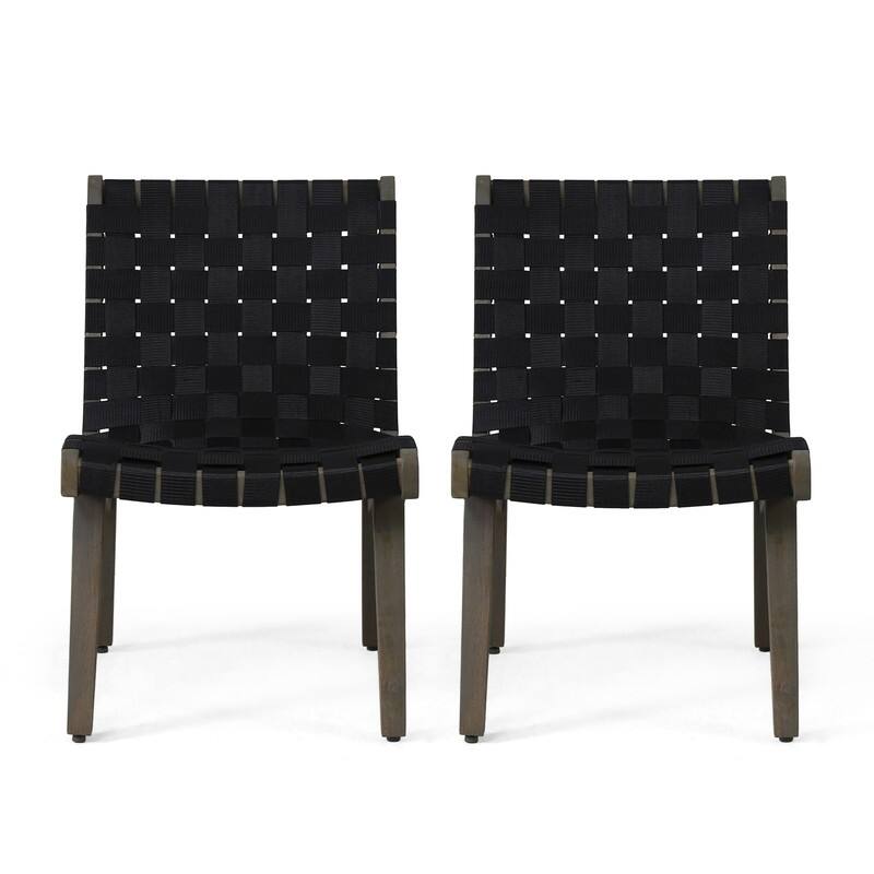 CHARLOTTE Modern Acacia Wood Outdoor Lounge Chair (Set of 2)