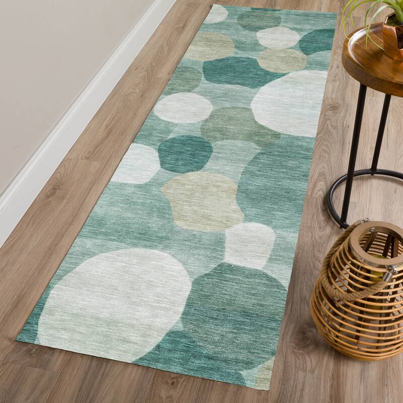 Machine Washable Indoor/ Outdoor Modern Circy Chantille Rug