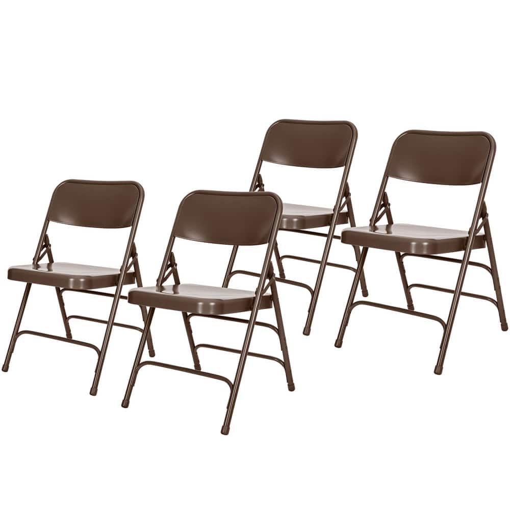 Hampden Furnishings Bernadine Collection All Metal Triple Brace Folding Chair, Pack of 4
