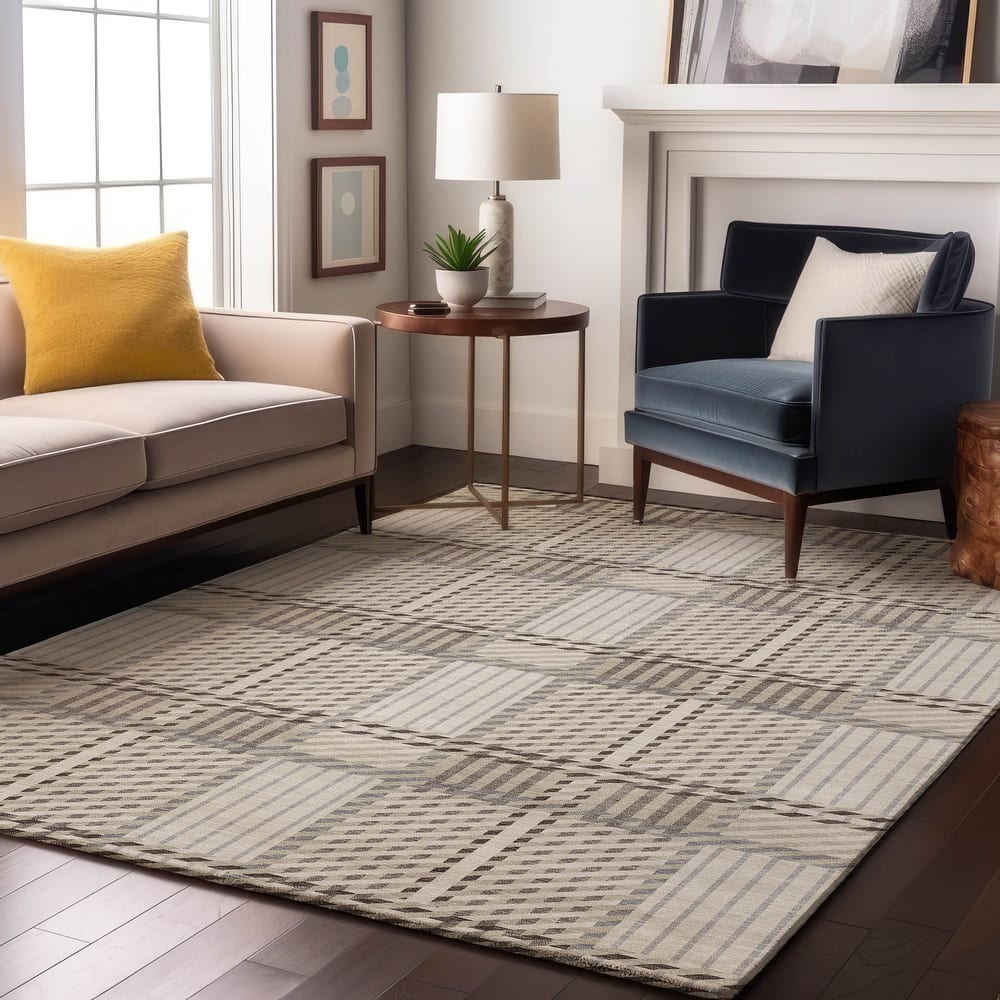 Premium Washable Super Soft Modern Plaid Mayfield Rug