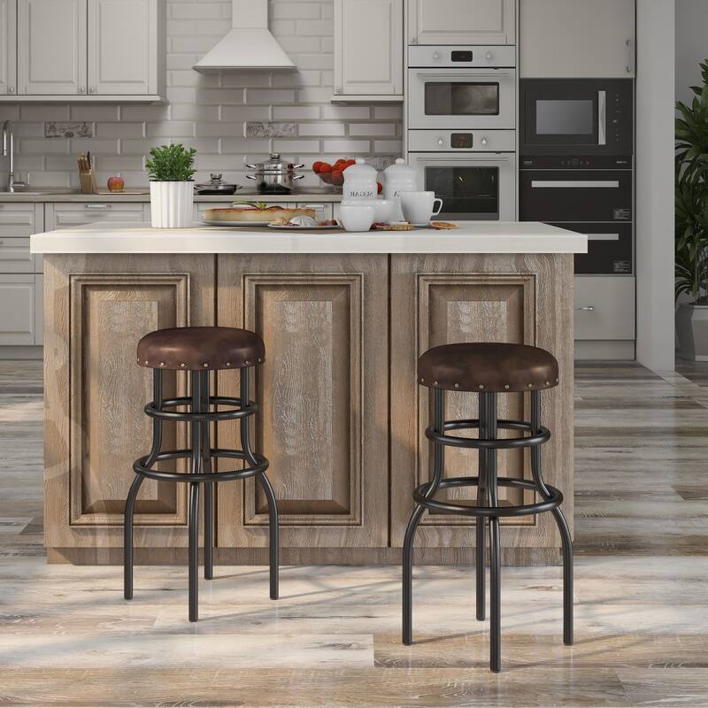 Vigo Rustic Bronze Metal Counter Height Barstool by Furniture of America