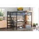 preview thumbnail 3 of 10, Twin Metal Loft Bed with Desk, Space-Saving, No Box Spring, Black