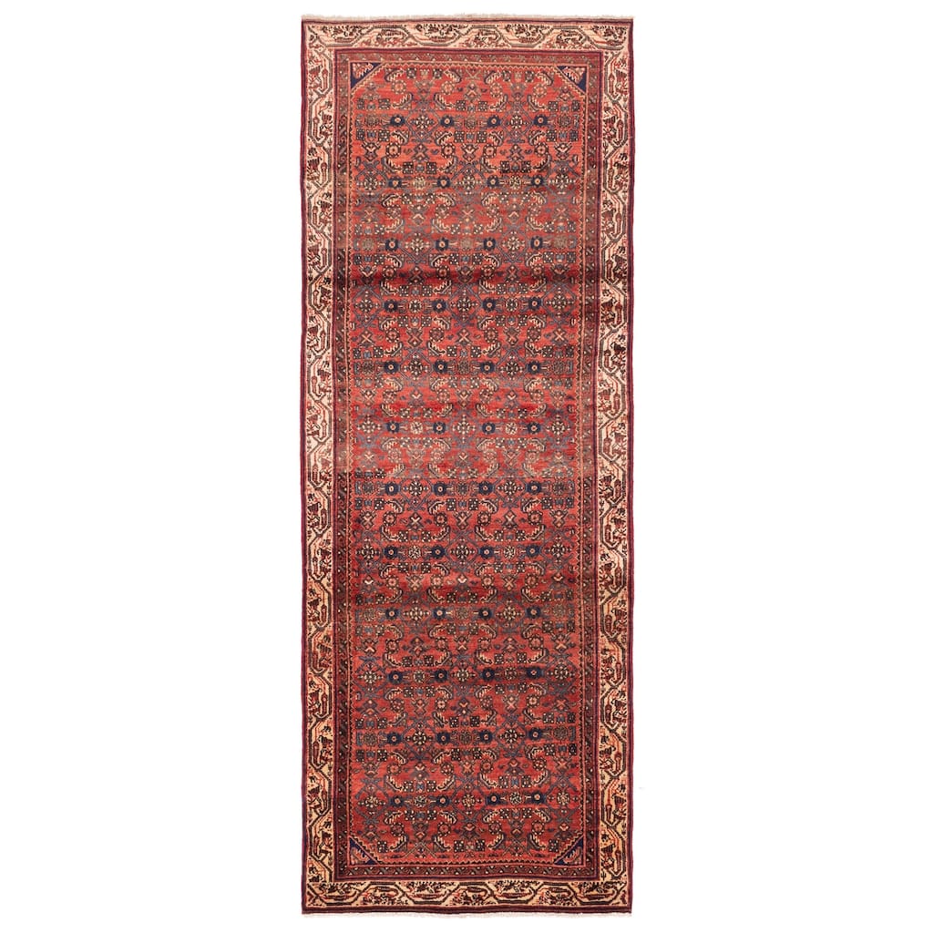 ECARPETGALLERY Hand-knotted Andelz Red Wool Rug - 3'5 x 9'7