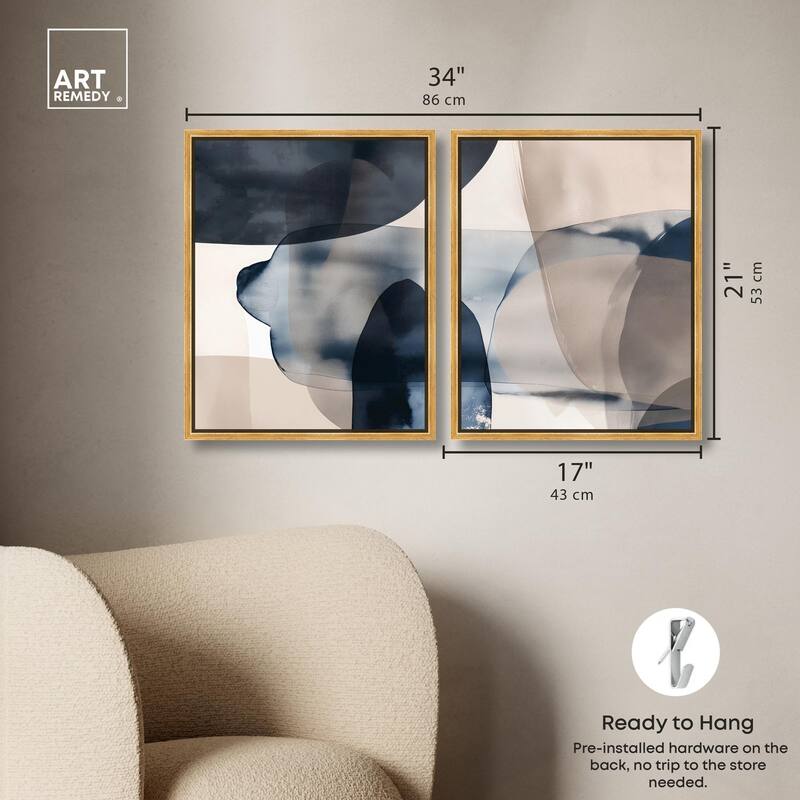 Monochrome Movement Canvas Set of 2 by Art Remedy