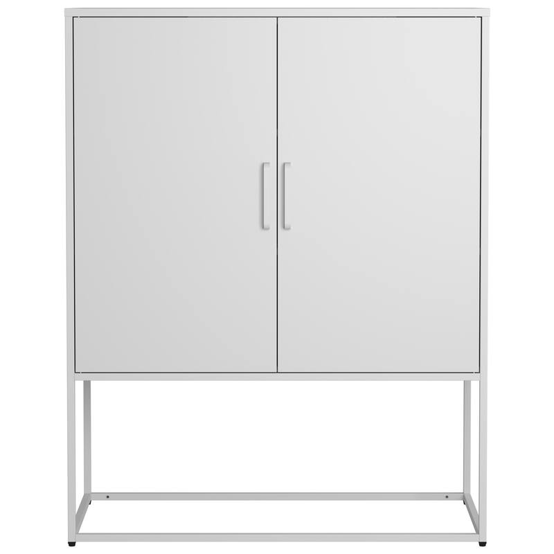 Steel Storage Cabinet with Adjustable Shelves,Free Standing Accent Cabinet with Magnetic Doors,Heavy Duty Buffet Sideboard