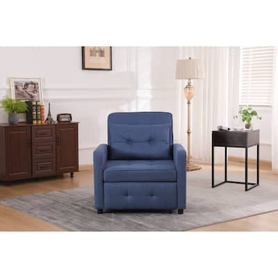 Convertible Pull-Out Sofa Bed with Side Pockets, Sleeper Chair with USB Charging, Single Chaise Lounger Chair